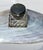 Vintage Mother of Pearl French Shell Souvenir Inkwell, with a clear swirled/bubble art glass well (in the style of biot)....