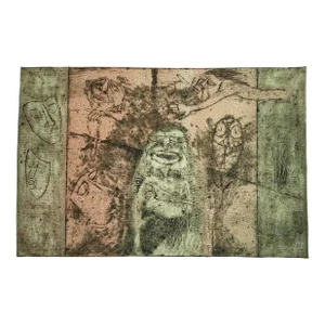 1987 Abstract Figural Intaglio
