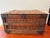 Wood Antique First National Stores Wooden Shipping Crate With Lid – Wire Reinforced Grocery Transport Basket – Coffee Table Storage Chest For Sale - Image 7 of 18
