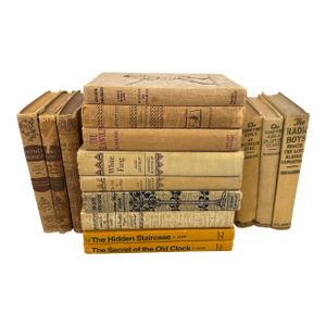 Group of 15 Assorted Tan Antique Books