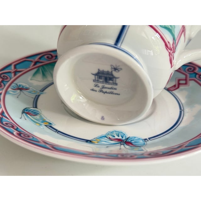 1990s Le Jardin Des Papillons Coffee Cup and Saucer from Hermès, 1990s, Set of 2 For Sale - Image 5 of 8