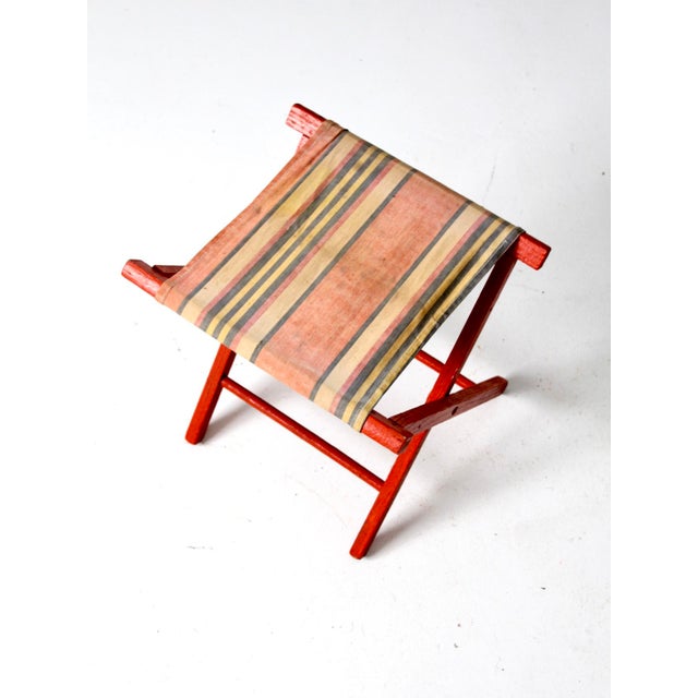 Vintage Stripe Canvas Folding Stool Chairish