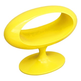 Y2k Space Age William Emmerson Attributed "Spheroid" Yellow Side Drinks Table For Sale