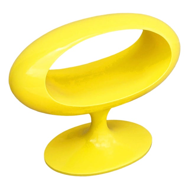 Y2k Space Age William Emmerson Attributed "Spheroid" Yellow Side Drinks Table For Sale