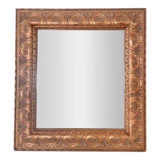 Mirror With Antique Gilded Carved Wood Frame For Sale