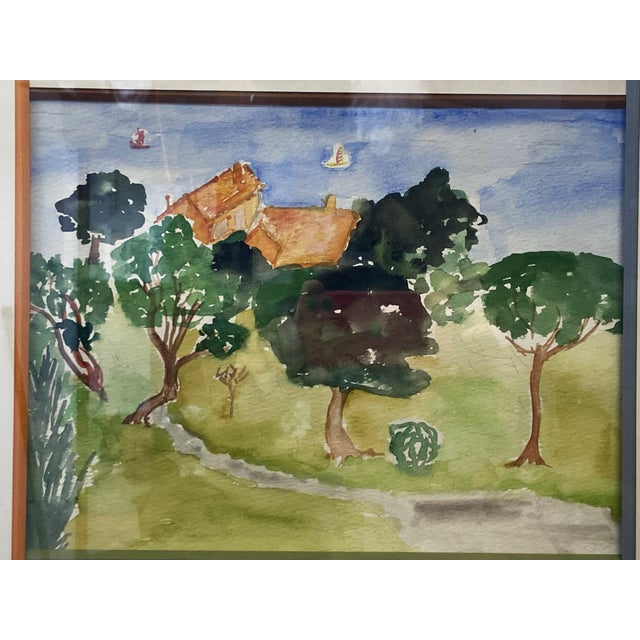 After Maurice Blanchard, Bucolic Countryside Landscape, 1970s, Watercolor, Framed For Sale - Image 3 of 8