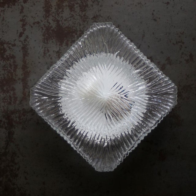 Mid-Century Modern Mid-Century Square Clear Glass Wall Lamp Sconces For Sale - Image 3 of 11