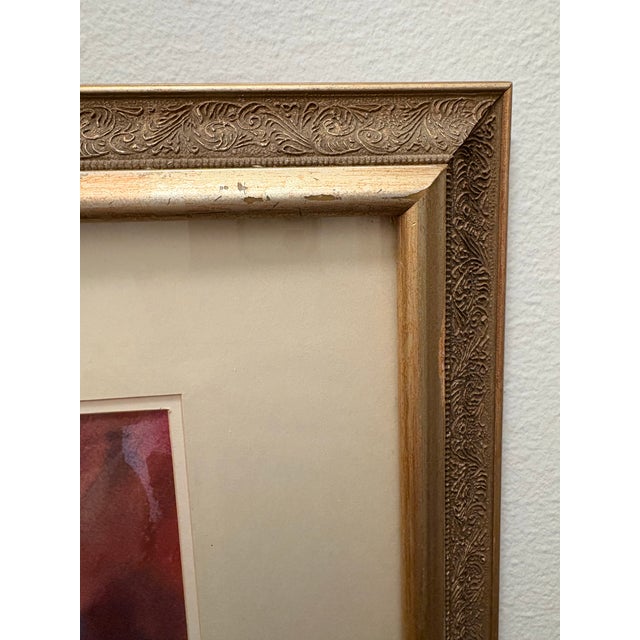 English Richly Colored Original Still Life Watercolor Painting - Matted and Framed for Cottagecore, English Country, French Country or Gallery Wall Art For Sale - Image 3 of 5