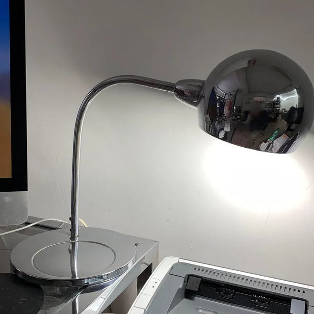 Gold Italian Chromed Brass Venticinque Table Lamp by Sergio Asti for Candle Fontana Arte, 1960 For Sale - Image 8 of 14