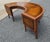 Traditional Georgian Style Tooled Leather Inset Mahogany Demilune Drop-Leaf Coffee Table For Sale - Image 3 of 12