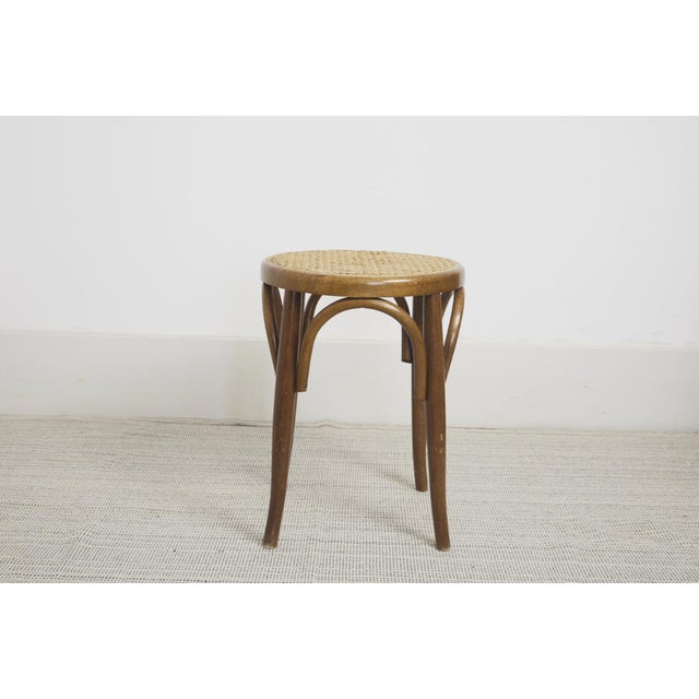 Vintage Cane Stool in Bentwood, 1970s For Sale - Image 3 of 11