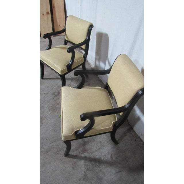 Ebony 1980s Neoclassical Style Set Dining Room Chairs Ebony Black For Sale - Image 8 of 8