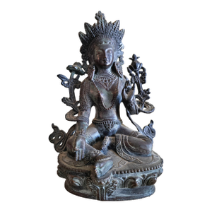 19th Century Tibetan Green Tara Bronze – Shyama Tara “Swift Liberator” – Himalayan Altar Sculpture