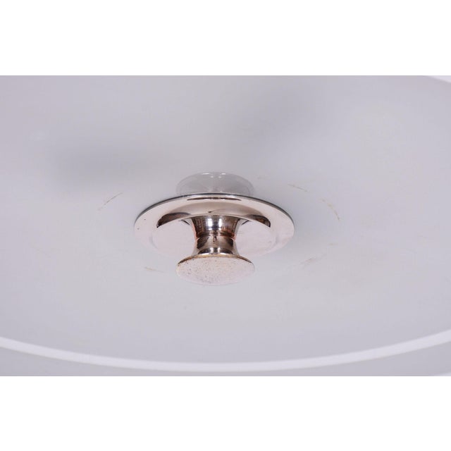 Czech Bauhaus Pendant in Chrome-Plated Steel and Milk Glass, 1930s For Sale - Image 6 of 10