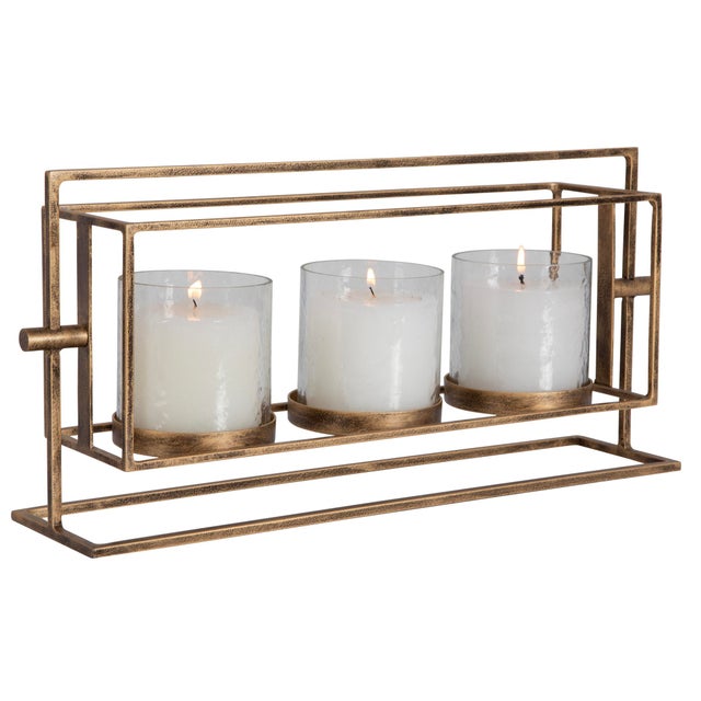 Modern Wenman Gold Triple Candleholder For Sale - Image 3 of 5