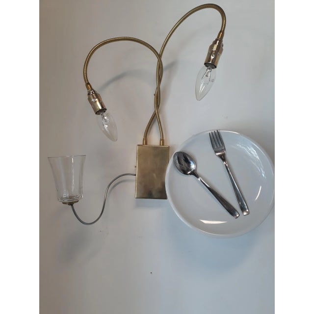 Vintage Restaurant Sconce with Plate, Glass, and Cutlery, in Flawless conditions. Designed 1990 to 1999 Up to 250V...