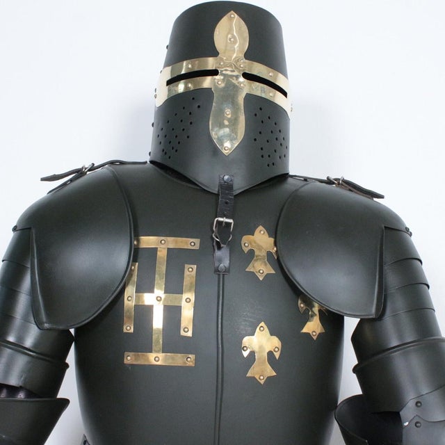Metal Knight Armour with Shield, 1950s For Sale - Image 7 of 18