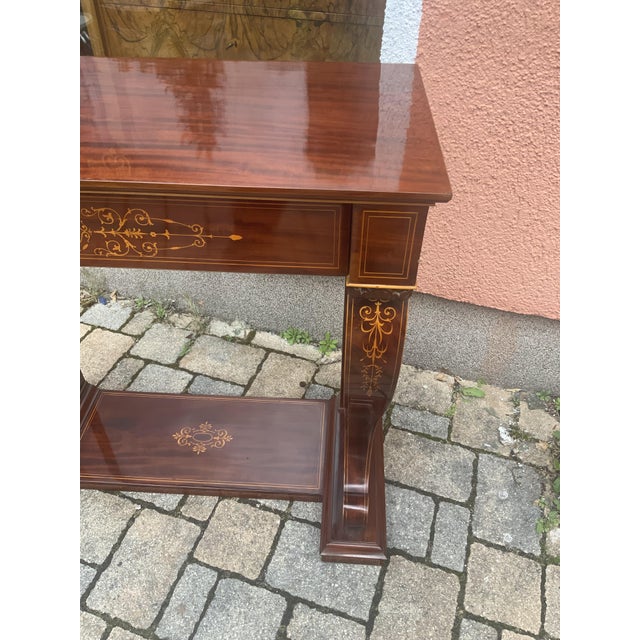 Biedermeier Console Inlaid in Mahogany, 1840s For Sale - Image 10 of 18