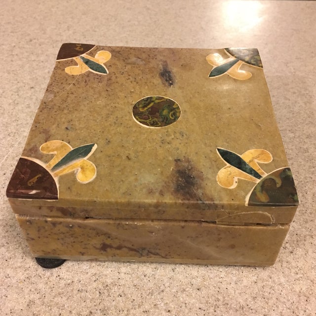 Soapstone Trinket Box With Inlay Chairish