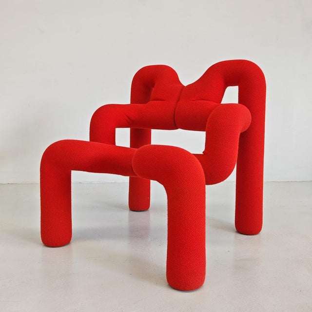 Red Ekstrem Armchair by Terje Ekstrom for Stokke, 1980s For Sale - Image 9 of 18