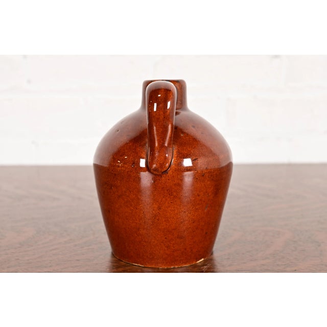 Brown Roycroft Pottery Antique Arts & Crafts Glazed Ceramic Jug, Circa 1920s For Sale - Image 8 of 13