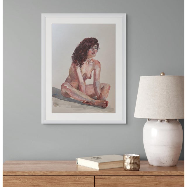 Eternal Spring Original Impressionistic Nude Figure Watercolor on Paper Painting Art by Anna Novick For Sale - Image 9 of 9