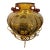 Vintage Amber Hand Blown Glass Vase With Stand For Sale