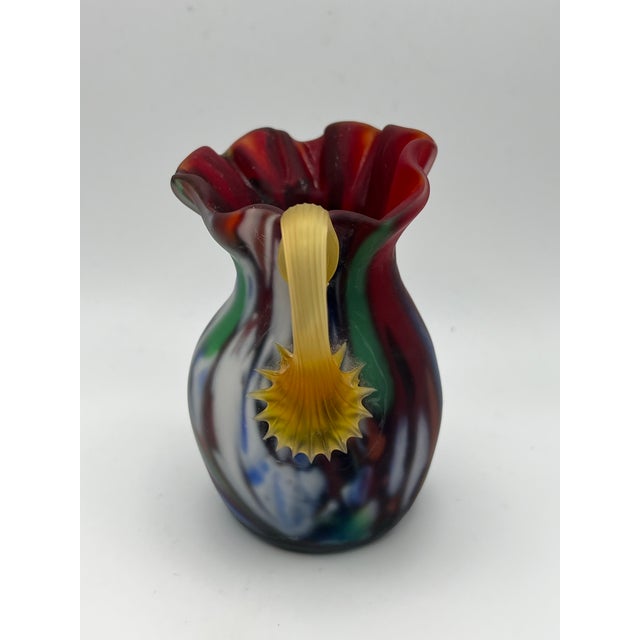 Italian 1970s Small Venetian Glass Multi-Color Swirls Jug For Sale - Image 3 of 10