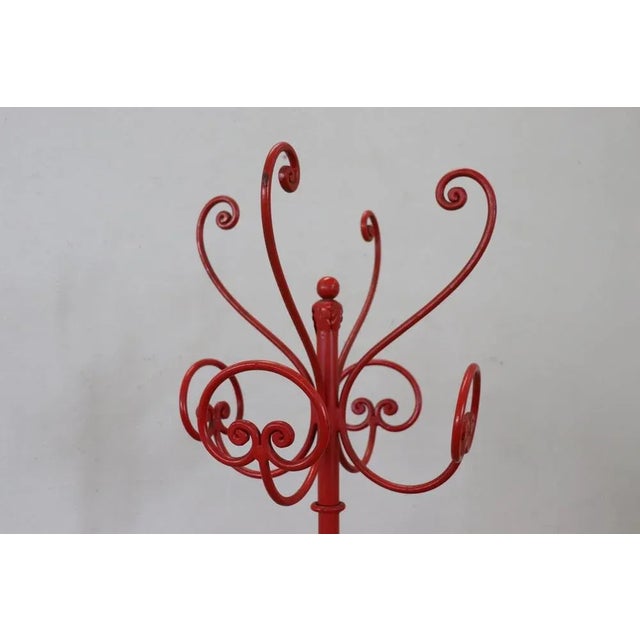 Red Lacquered Iron Clothes Rack, Early 20th Century For Sale - Image 6 of 7