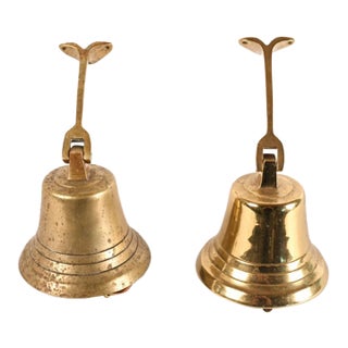 Vintage Wall-Mounted Brass Bells—A Pair For Sale