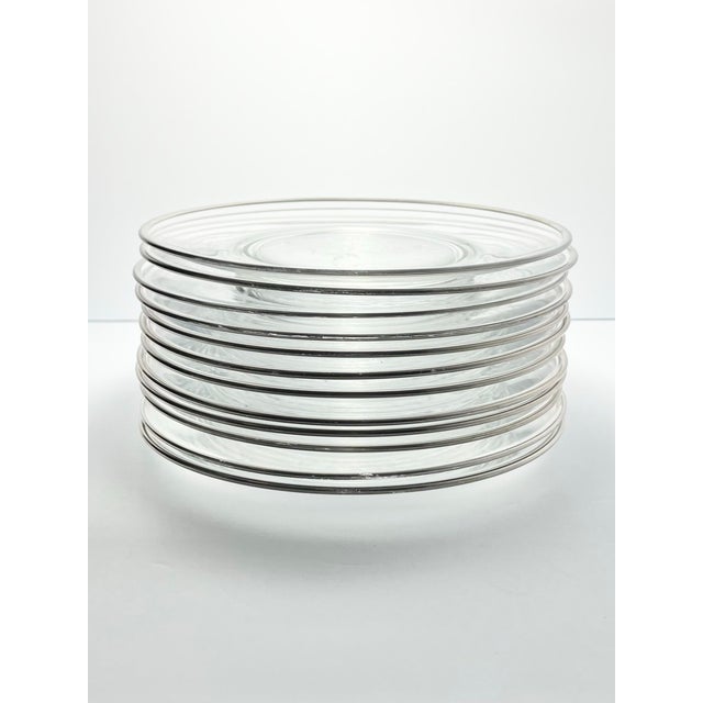 Fostoria 1950s Fostoria “Bridal Belle” Set of 12 Glass Luncheon or Large Salad Plates For Sale - Image 4 of 6