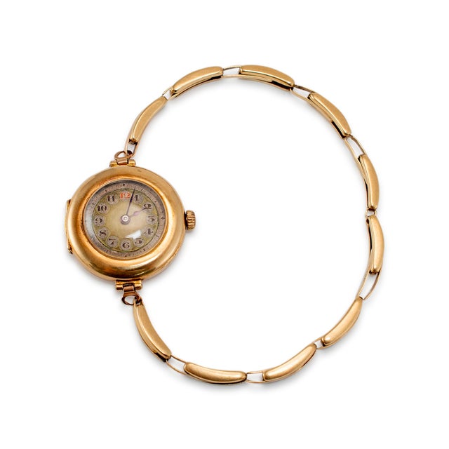 Rolex Antique Rolex 1920s Manual Winding 26mm 15k Yellow Gold Ladies Watch For Sale - Image 4 of 10