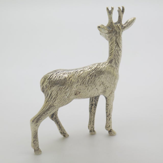 Vintage Italian Handmade Silver 800 Deer Fawn Figurine, 1970s For Sale - Image 4 of 10