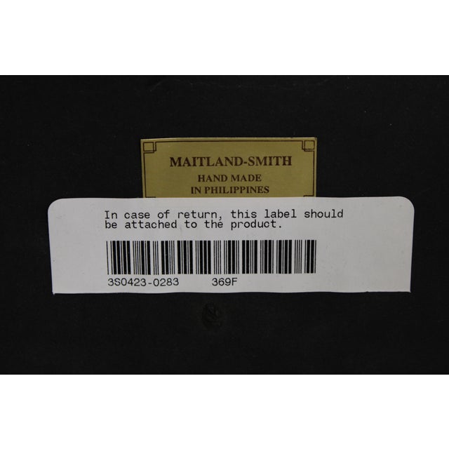 Maitland Smith Leather Top Carved French Lamp Table For Sale - Image 9 of 14