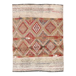 Decorative Vintage Turkish Kilim Rug - 3`6″ X 4`7″ For Sale