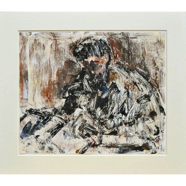 1960s The Print Maker - Mid Century Figurative Abstract by Bruce Weinberg For Sale - Image 5 of 5
