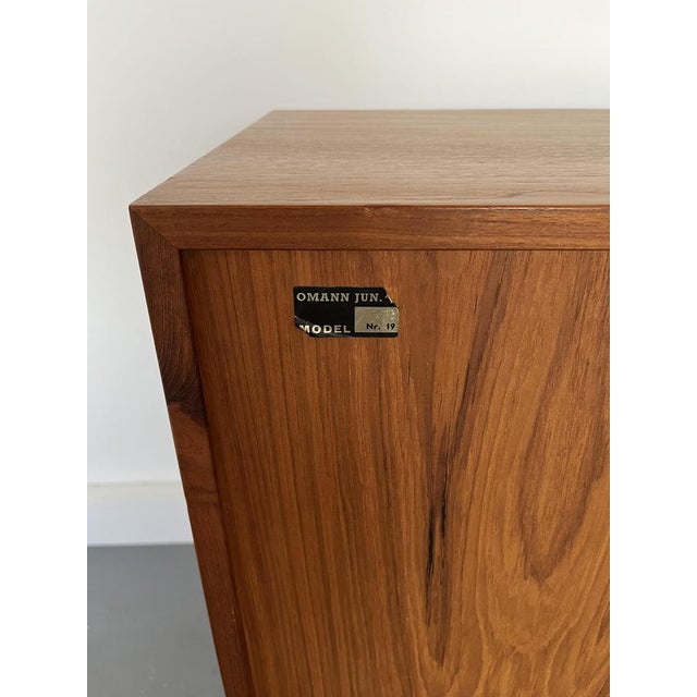 Model 19 High Sideboard in Teak with Sliding Doors by Gunni Omann for Omann Jun, 1960s For Sale - Image 18 of 18