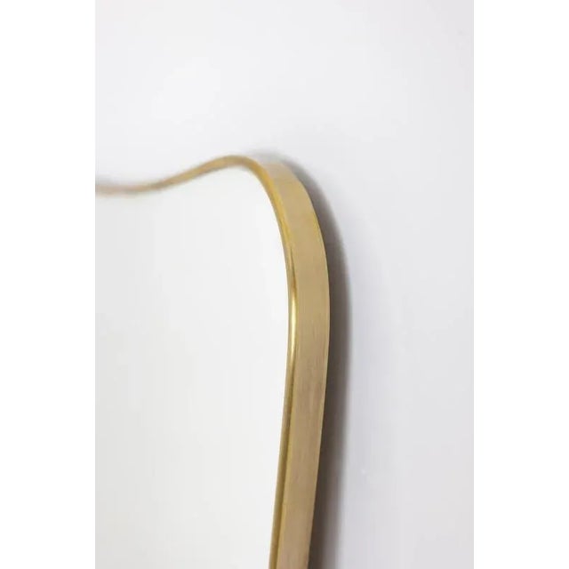 Mirror with a Gilded Brass Rod, 1970s For Sale - Image 3 of 7