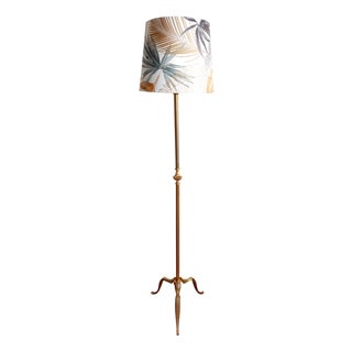 Louis XV Style Gilt Metal Floor Lamp, 1950s For Sale