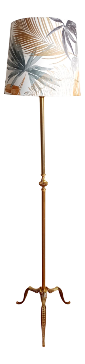 Louis XV Style Gilt Metal Floor Lamp, 1950s