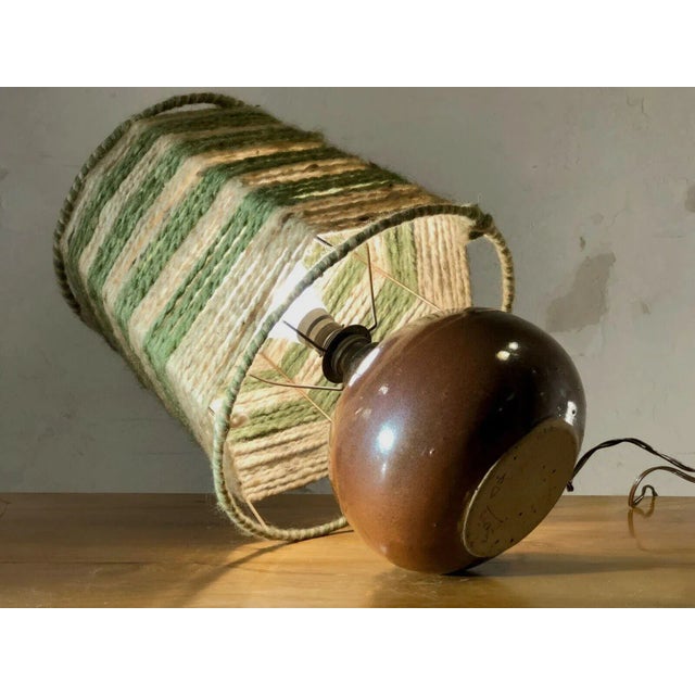 Rustic Modern Brutalist Ceramic Table Lamp, France, 1970s For Sale - Image 6 of 9