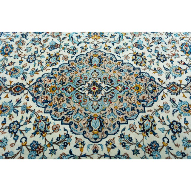 Kashan Hand-Knotted Oriental Rug For Sale - Image 5 of 9