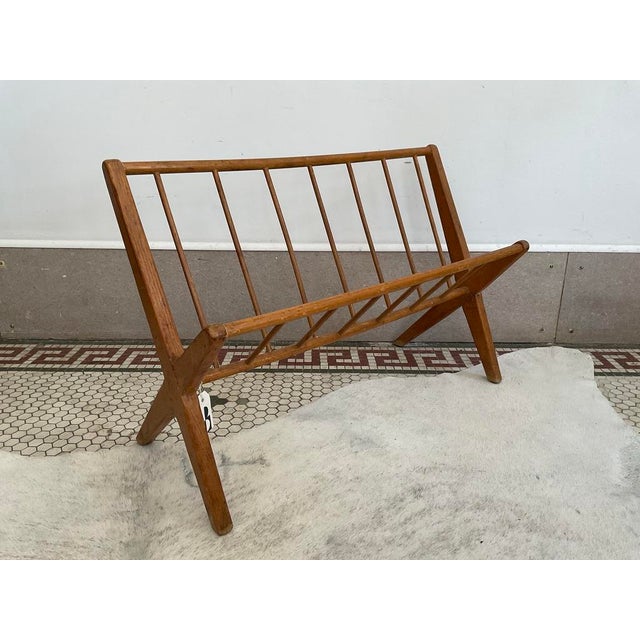 Mid 20th Century Danish Modern Spindle Wood Magazine Rack For Sale - Image 4 of 10