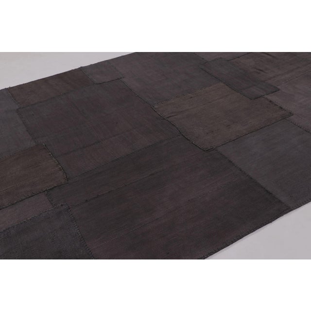 Rug & Kilim Vintage Turkish Patchwork Rug, in Brown and Charcoal Tones - Rug & Kilim For Sale - Image 4 of 10