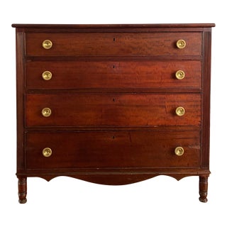 Antique Early 1800s Neoclassical Mid-Atlantic Mahogany Chest of Drawers For Sale