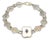 Diamond Camphor Glass 14k Rose White Yellow Gold Link Bracelet For Sale