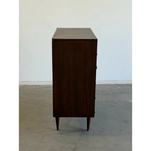 Brown 1960s Louvered Walnut Highboy For Sale - Image 8 of 16