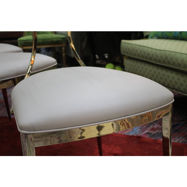 Gold Set of 6 Caracole Modern Royal Klismos Dining Chairs For Sale - Image 8 of 11