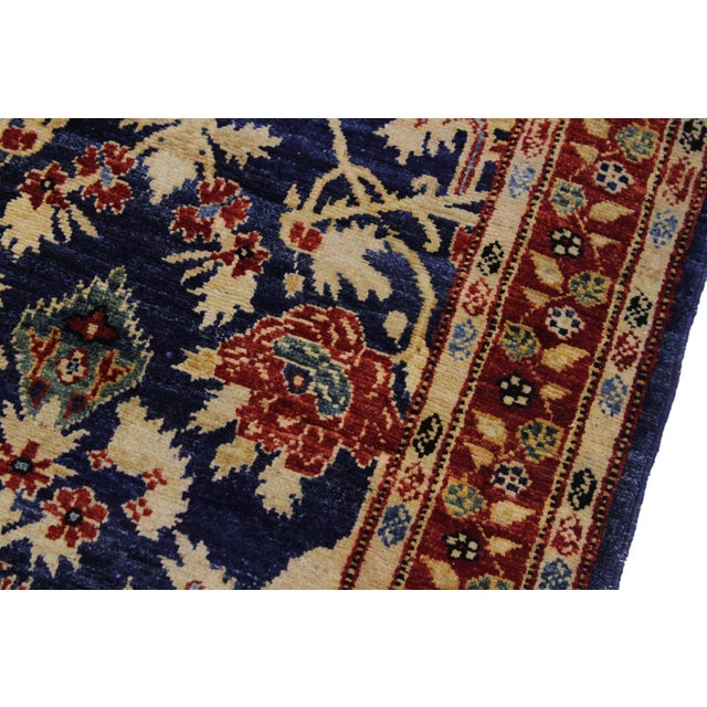 Shabby Chic 1990's Ziegler Blue/Rust Wool Runner Rug- 2'9'' X 12'8'' For Sale In New York - Image 6 of 10
