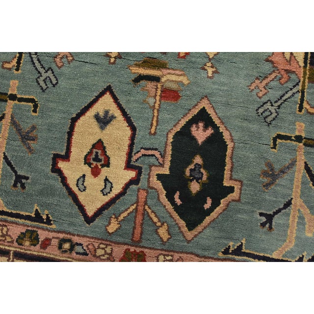 Heriz Rug 3’10” X 6’3” Blue Wool Vintage Tribal Hand-Knotted Oriental Carpet For Sale - Image 4 of 12